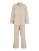 Aura Pyjamas Set Pyjama Beige Becksöndergaard