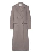 Rwtova Ls Long Coat Villakangastakki Pitkä Takki Grey Rosemunde