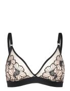 Lush Wirefree Triangle Bra Lingerie Bras & Tops Soft Bras Bralette Bla...