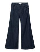 Wide Leg Mid-Rise Jeans Bottoms Jeans Wide Navy Mango