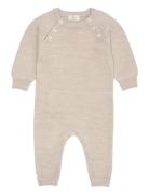 Merino Baby Full Body In Garter Stitch Pitkähihainen Body Cream Copenh...