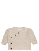 Merino Baby Cross-Over Cardigan In Garter Stitch Tops Knitwear Cardiga...