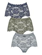 Lace Maxi 3-Pack Hipsterit Alushousut Alusvaatteet Navy Missya