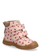 Boots - Flat - With Velcro Talvikengät Tarroilla Pink ANGULUS