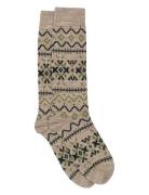 Iben Long Socks Lingerie Socks Regular Socks Beige Mp Denmark