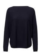 Curved Sweater Tops Knitwear Jumpers Blue Davida Cashmere