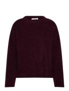 Slfsia Ras Ls Knit New O-Neck Noos Tops Knitwear Jumpers Burgundy Sele...