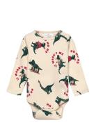 Tnsbholiday L_S Rib Body Pitkähihainen Body Cream The New