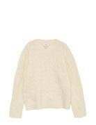 Vmaries Ls O-Neck Cable Pullover Bf Girl Tops Knitwear Pullovers Beige...