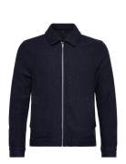 Wool Blend Zip Through Overshirt Ohut Takki Navy Lindbergh