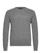 Lw Cable Crew Tops Knitwear Round Necks Grey Hackett London