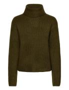 Kemina-M Tops Knitwear Turtleneck Khaki Green MbyM