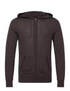 Mode Merino Zip Hoody Tops Sweat-shirts & Hoodies Hoodies Brown AllSai...