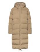 Arctic Puffer Parka Topattu Pitkä Takki Beige Tretorn