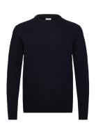 Lambswool O-Neck Knit Tops Knitwear Round Necks Navy Lindbergh