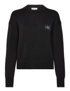 Ck Embro Badge Sweater Tops Knitwear Jumpers Black Calvin Klein Jeans