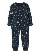Nmnvismas Ls Nightset Pyjamasetti Pyjama Navy Name It