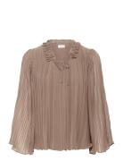 Nurisz Blouse Tops Blouses Long-sleeved Beige Saint Tropez