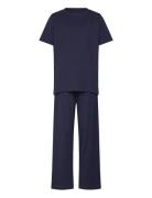 S6-Sleepwear Pant Set Tops T-shirts Short-sleeved Navy Ralph Lauren Ki...