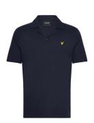 Linen Revere Collar Polo Shirt Tops Polos Short-sleeved Navy Lyle & Sc...