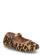 Leopard-Print Leather Ballerinas Ballerinat Multi/patterned Mango