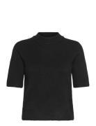 Kezia S/S Mock Nk Top Tops Knitwear Jumpers Black French Connection
