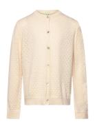 Pointelle Cardigan Tops Knitwear Cardigans Cream FUB