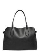 Medium Bag With Pebbled Effect Leather Bags Top Handle Bags Black Mang...