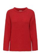 Onlmaggie Life Ls Loose O-Neck Cc Knt Tops Knitwear Jumpers Red ONLY