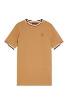 Multi Rib T-Shirt Tops T-shirts Short-sleeved Beige Lyle & Scott