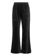 Pant Velours Piping Pyjamahousut Olohousut Black Hunkemöller