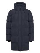 Hooded Sports Puffer Mid Jkt Villakangastakki Pitkä Takki Navy Superdr...