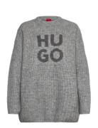 Sloguis Tops Knitwear Jumpers Grey HUGO