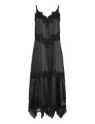 Dress With Lace Detail Maksimekko Juhlamekko Black Coster Copenhagen