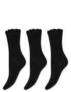 Decoy Ankle W. Pattern 3-Pack Lingerie Socks Regular Socks Black Decoy