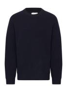 Wwkevin Crew Neck 25298 Tops Knitwear Round Necks Navy WOOD WOOD