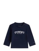 Monotype Logo Tee L/S Tops T-shirts Long-sleeved T-shirts Navy Tommy H...