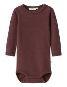 Nbfthora Haf Ls Slim Body Lil Bodies Long-sleeved Burgundy Lil'Atelier