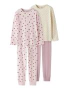 Nkfnightset 2P Aop Noos Pyjamasetti Pyjama Pink Name It