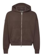 Cropped Full Zip Tops Sweat-shirts & Hoodies Hoodies Brown Abercrombie...