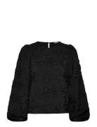 Objlula L/S Re O-Neck Top 141 Tops Shirts Long-sleeved Black Object