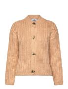 Chunky-Knit Cardigan With Jewel Buttons Tops Knitwear Cardigans Beige ...