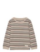 T-Shirt Ls Stripe Tops T-shirts Long-sleeved T-shirts Beige En Fant