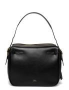 Polo Id Leather Satchel Bags Top Handle Bags Black Polo Ralph Lauren