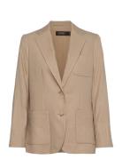 Linen Twill Blazer Blazers Single Breasted Blazers Beige Lauren Ralph ...
