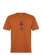 T-Shirt Cotton Tops T-shirts Short-sleeved Orange C.P. Company