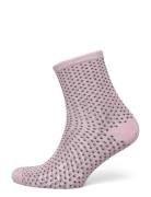 Dina Small Dots Lingerie Socks Regular Socks Pink Becksöndergaard