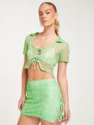Only - Minihameet - Patina Green - Neoolive Mw Tie Detail Mini Skirt N...