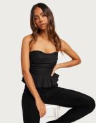 Nelly - Musta - Peplum Bustier Top