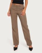 Nelly - Beige - Low Waist Straight Leg Pants